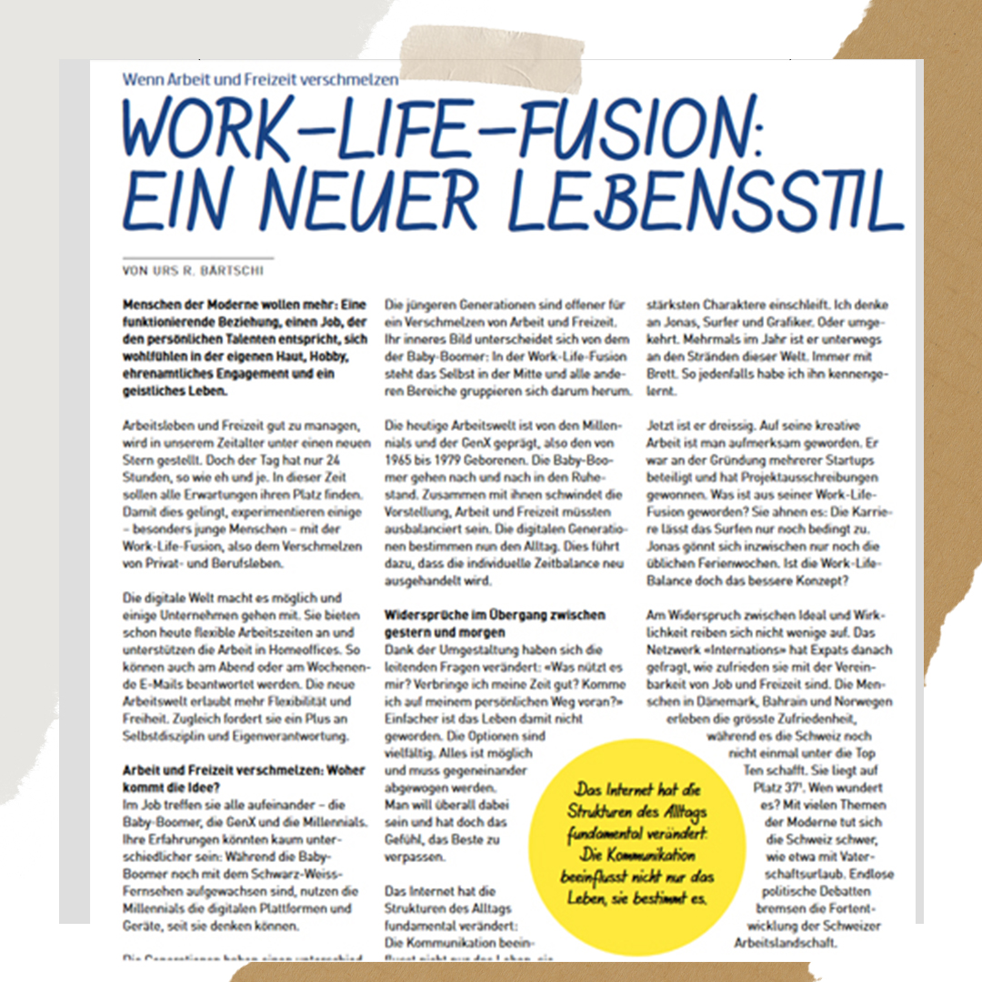 Work-Life-Fusion: Ein neuer Lebensstil